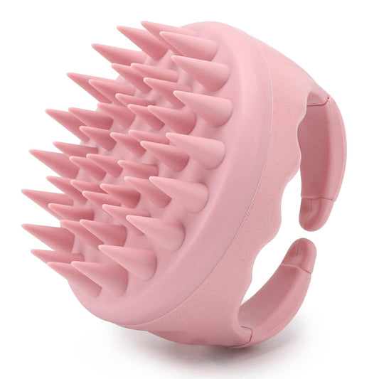 Cepillo masajeador de silicona para cuero cabelludo color Rosado