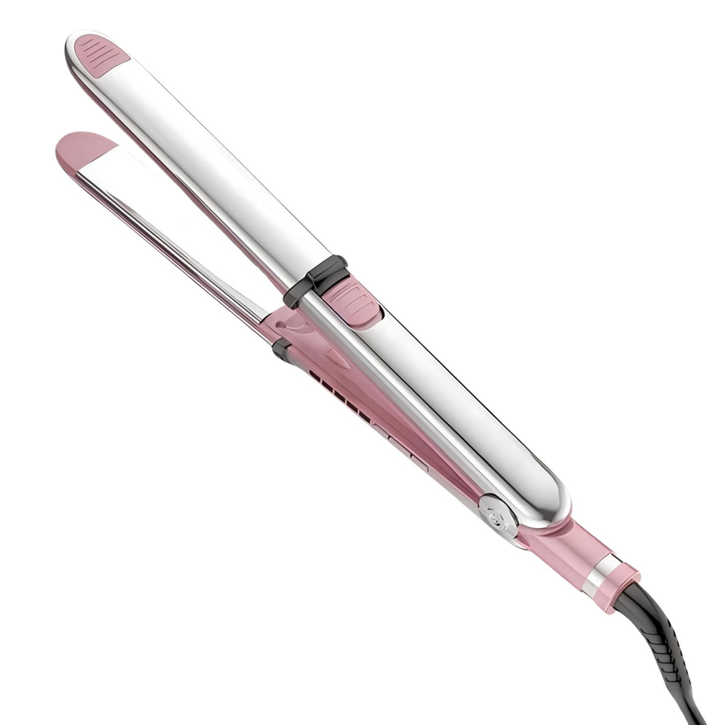 Plancha 2 en 1 de titanio anti-frizz para alisar y crear ondas color Rosa