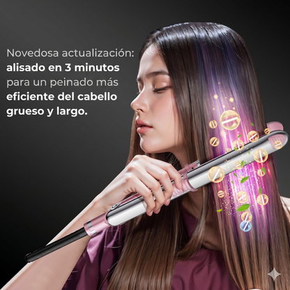 Plancha 2 en 1 de titanio anti-frizz para alisar y crear ondas - imagen 4