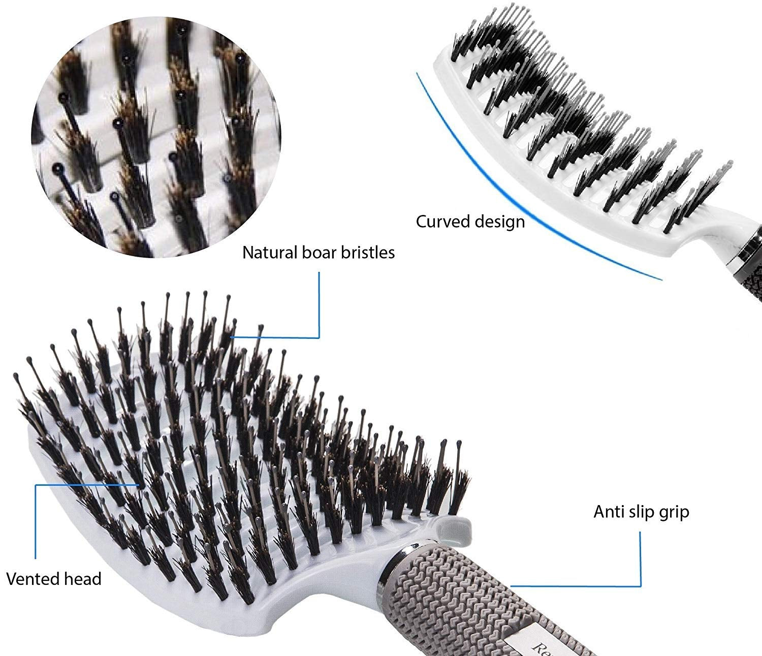 Set de cepillos desenredantes anti-frizz para rutina diaria de cabello - imagen 3