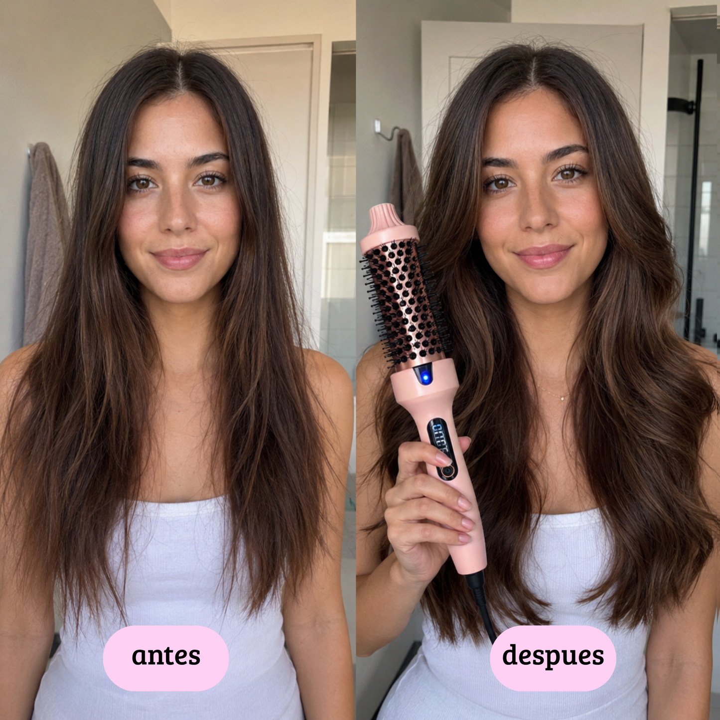 Cepillo secador 3 en 1 rosa para secar, alisar y dar volumen - imagen 7
