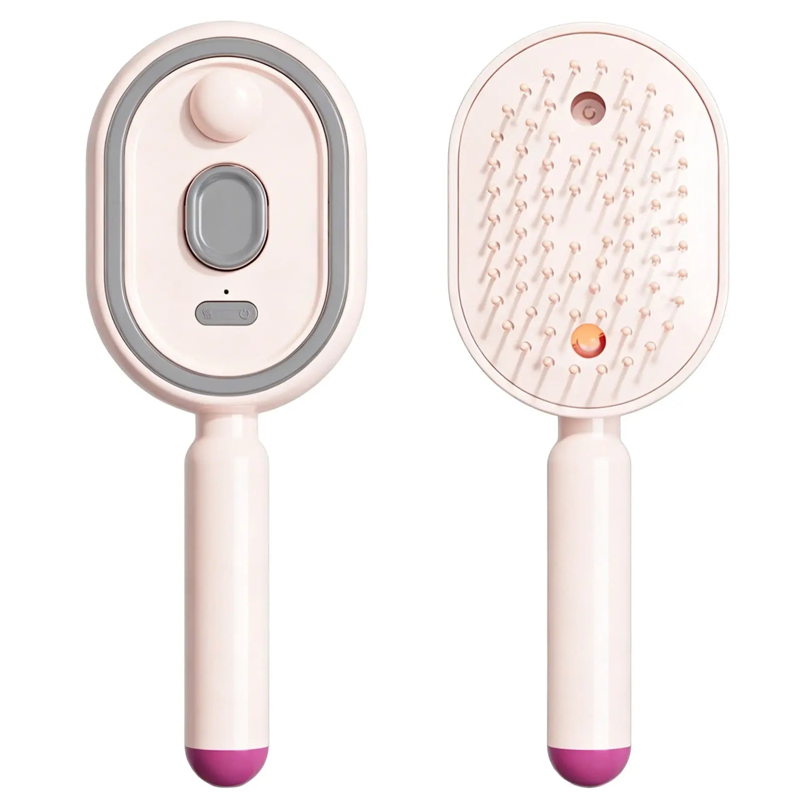 Cepillo de vapor anti-frizz con aromaterapia para cabello color Rosado