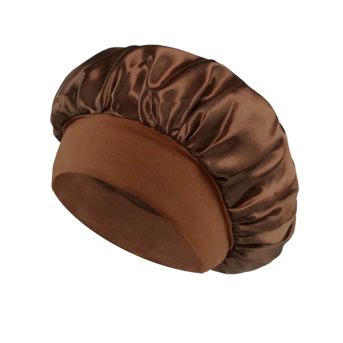 Gorro de satén para dormir y proteger el cabello del frizz color Dorado