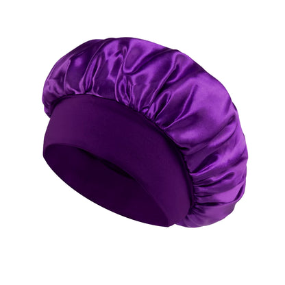Gorro de satén para dormir y proteger el cabello del frizz color Gris
