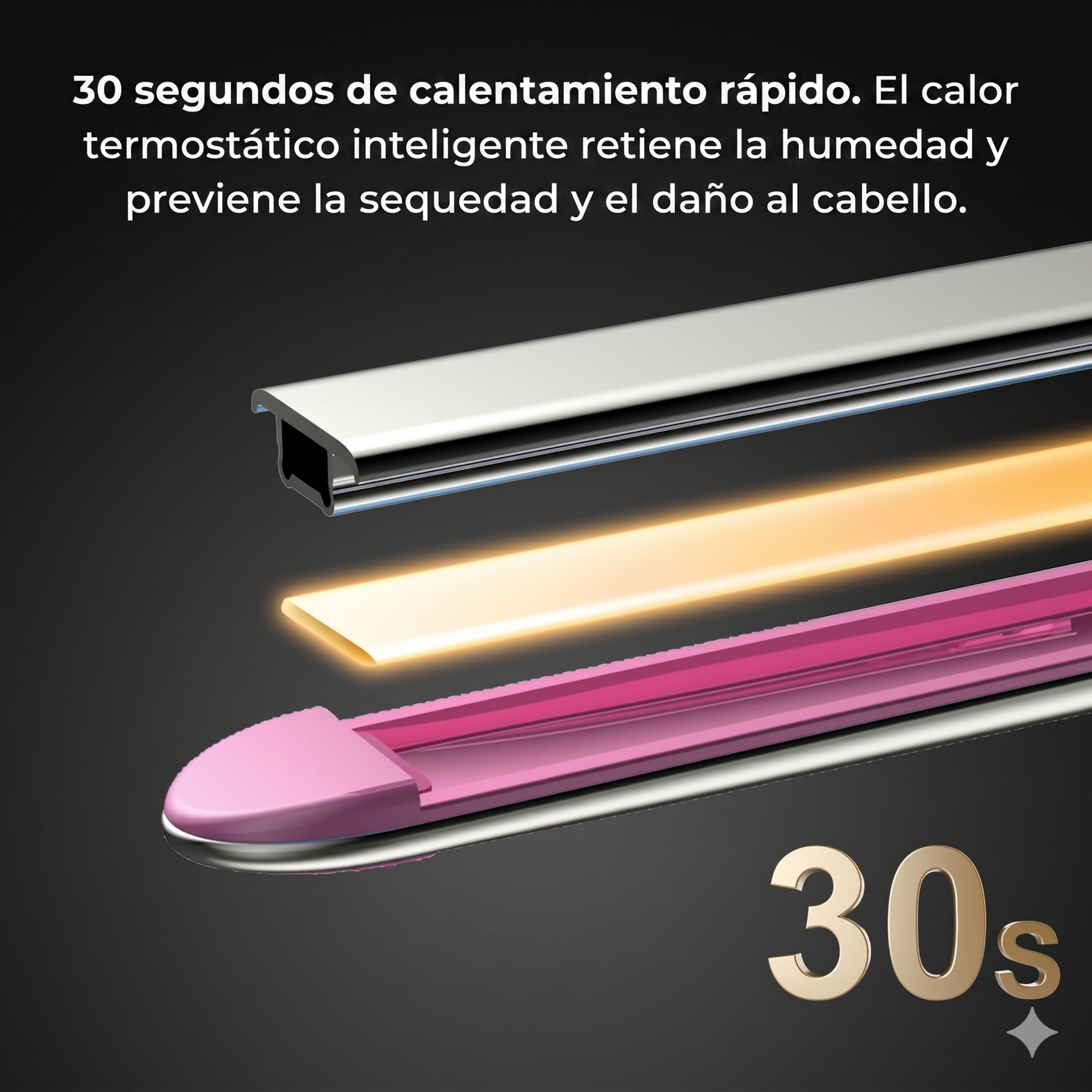 Plancha 2 en 1 de titanio anti-frizz para alisar y crear ondas - imagen 3