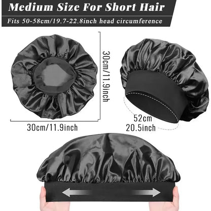 Gorro de satén para dormir y proteger el cabello del frizz color Morado Oscuro