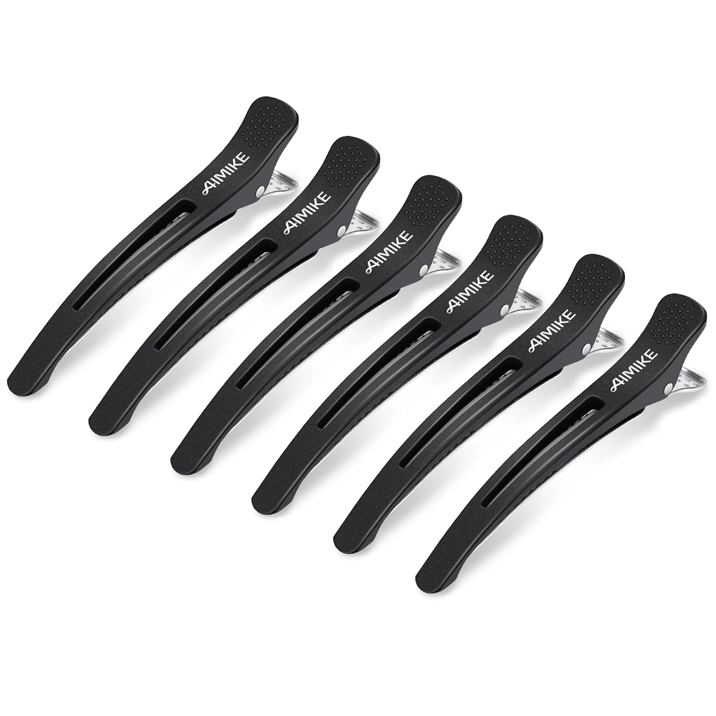 Clips profesionales antideslizantes pack de 6 para separar el cabello color Negro