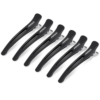 Clips profesionales antideslizantes pack de 6 para separar el cabello color Negro