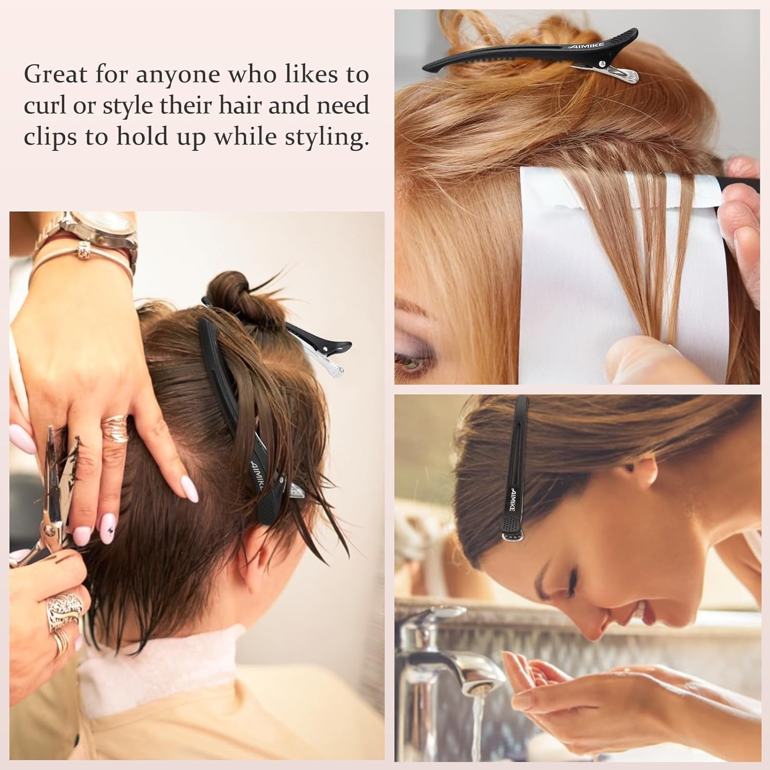 Clips profesionales antideslizantes pack de 6 para separar el cabello - imagen 6